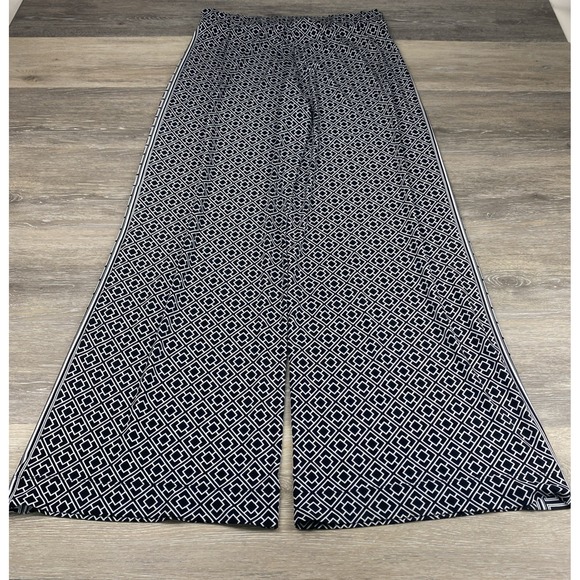 White House Black Market Pants Size M The Wide Leg Geometric Chic Resort Wear - Picture 2 of 9